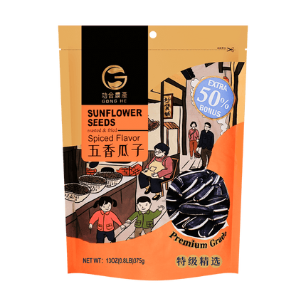 GONGHE AGRICULTURAL SPICED SUNFLOWER SEEDS 25/375G (CHINA)