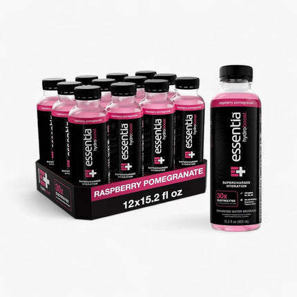 ESSENTIA HYDROBOOST RASPBERRY POMEGRANTE 12/15.2OZ