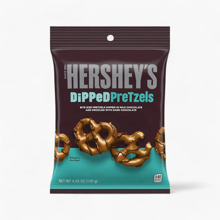 HERSHEY'S MILK CHOCOLATE DIPPED PRETZELS PEG BAG (12/4.25OZ)