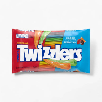 HERSHEYS TWIZZLERS RAINBOW TWIST STRAWS WITH SEAL STRIP BAG 12/12.4OZ