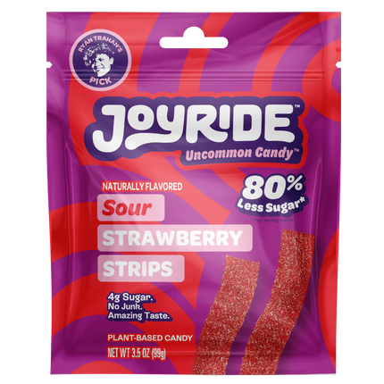 JOYRIDE SOUR STRAWBERRY STRIPS – 10 PACK X 3.5 OZ