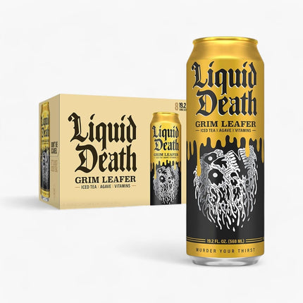 LIQUID DEATH GRIM LEAFER FLAVORED ICED TEA 12/19.2 FL OZ CANS