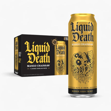 LIQUID DEATH MANGO CHAINSAW FLAVORED SPARKLING WATER 24/19.2 FL OZ CANS