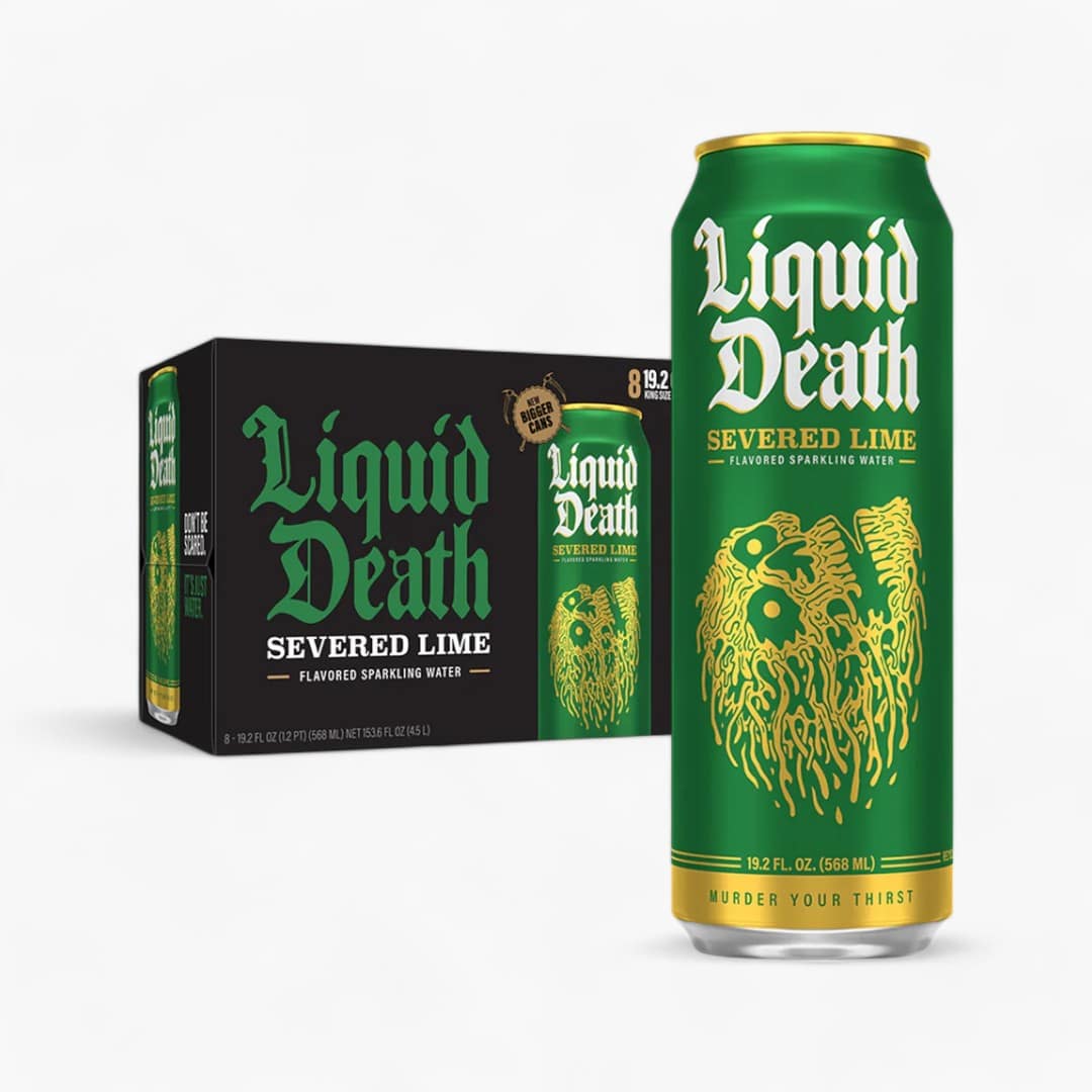 Liquid Death Severed Lime Flavored Sparkling Water 24/19.2 Fl Oz Cans