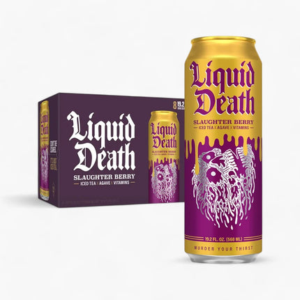 LIQUID DEATH SLAUGHTER BERRY FLAVORED ICED TEA 12/19.2 FL OZ CANS