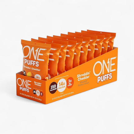 ONE PROTEIN PUFFS 10/1OZ SHREDDIN CHEDDAR