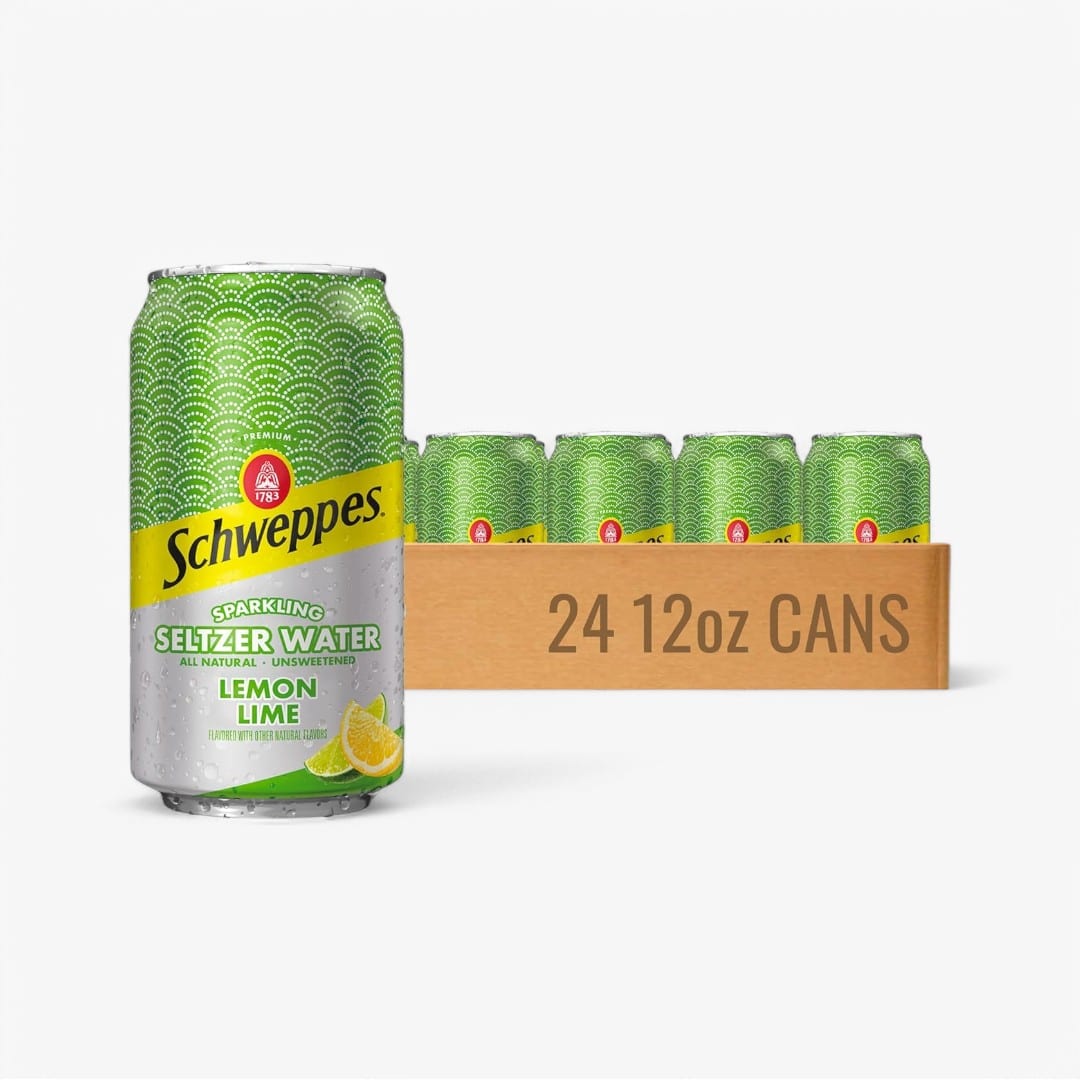 Schwepps Sparkling Seltzer Water Lime Can 24 X 12 Oz
