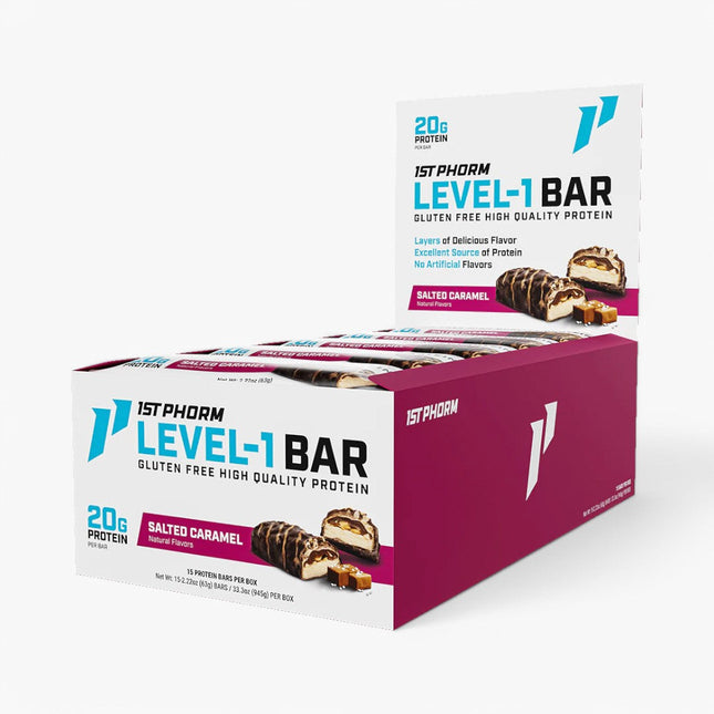 1ST PHORM LV1 PROTEIN BAR 15/63G SALTED CARAMEL