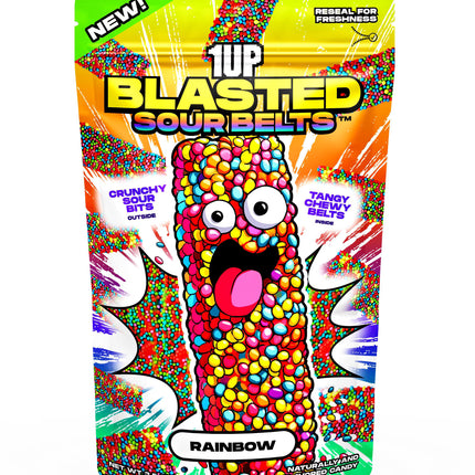 1UP Blasted Sour Belts Rainbow 15/3.5OZ