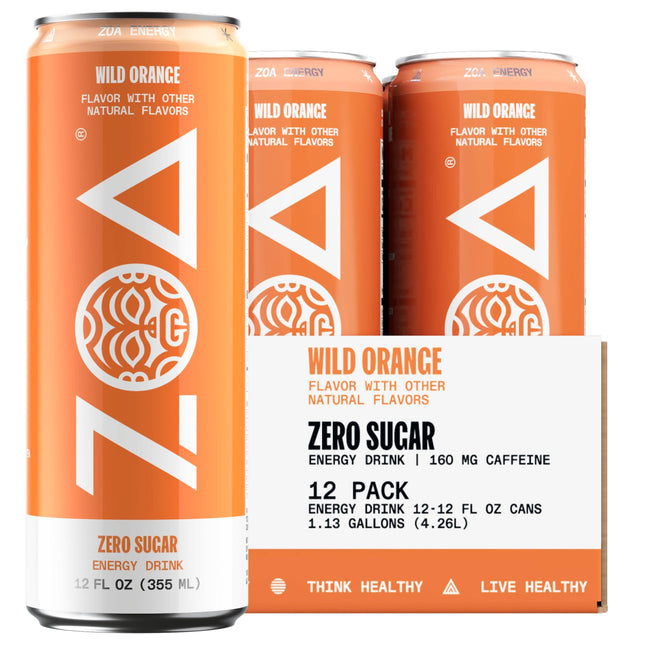 Zoa Energy Drink Orange 12/12OZ Cans