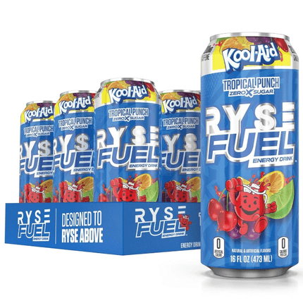 Ryse Fuel Energy Drink Kool-Aid Tropical Punch 12 Pk 16 Oz