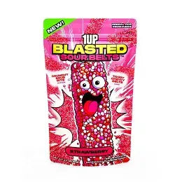 1UP Blasted Sour Belts Strawberry 15/3.5OZ