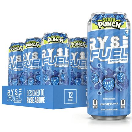 Ryse Fuel Energy Drink Sour Blue Raspberry 12 Pk 16 Oz