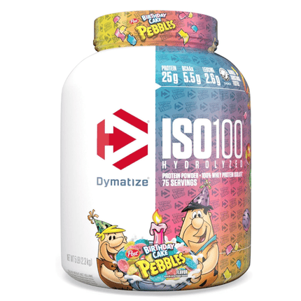 Dymatize Iso 100 Birthday Cake Pebbles Protein 70 SRV