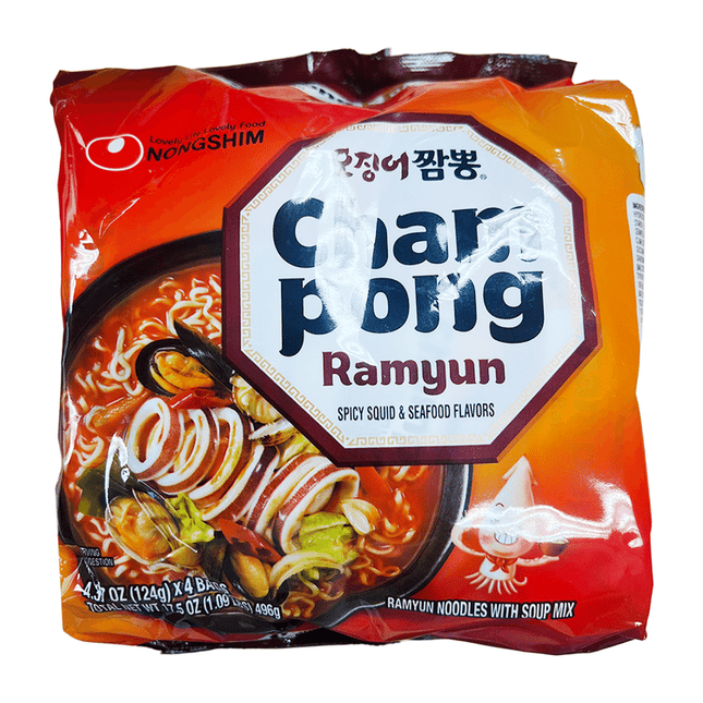 NIPPON SHOKKEN SQUID CHAMPONG RAMYUN 8PK/4BGS/124G