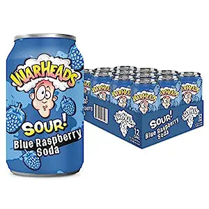 Warheads Blue Raspberry Soda (12 cans)