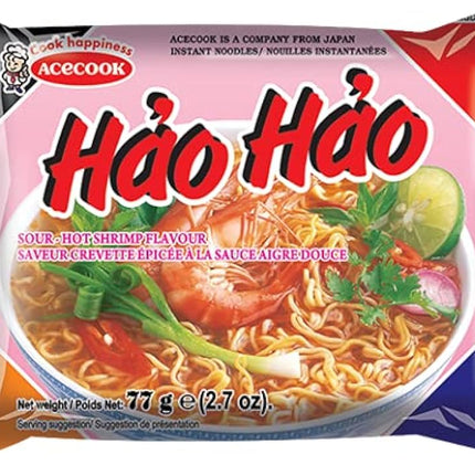 Acecook Hao Hao Hot & Sour Shrimp Noodles 30BAGS/77G