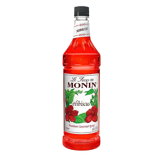 Monin Hibiscus Syrup (1L Plastic Bottle)