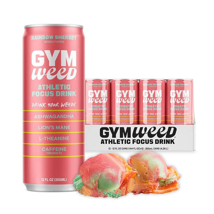 Gym Weeds Energy Drink - 12 Oz - 12 Pk - Rainbow Sherbet