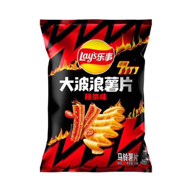LAY'S MEGA CRUNCH SPICY STRIPS 22/70G (CHINA)