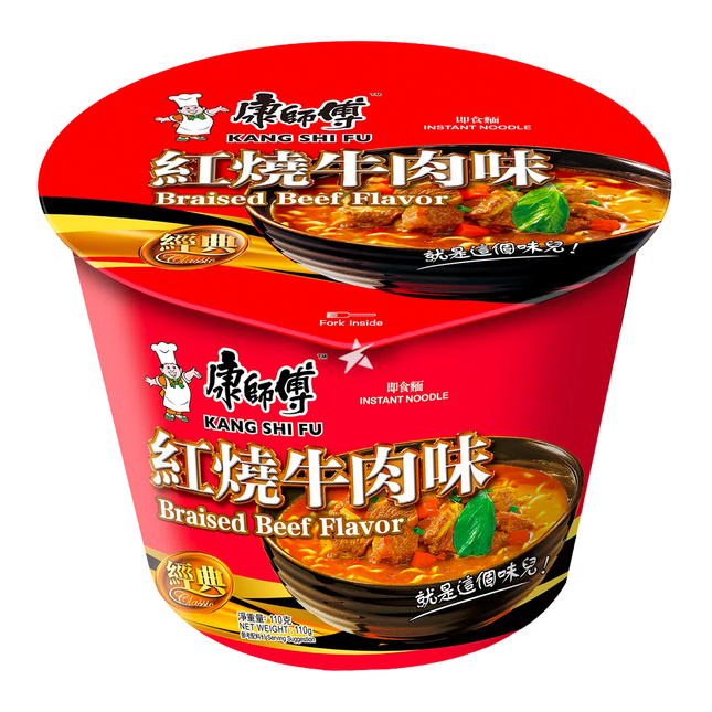Kang Shi Fu Braised Beef Flav Instant Nodles 12/110g (China)