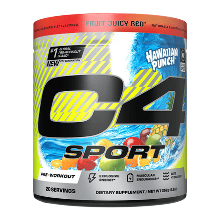 C4 Sport Pre Workout Powder Hawaiian Punch Fruit Juicy Red