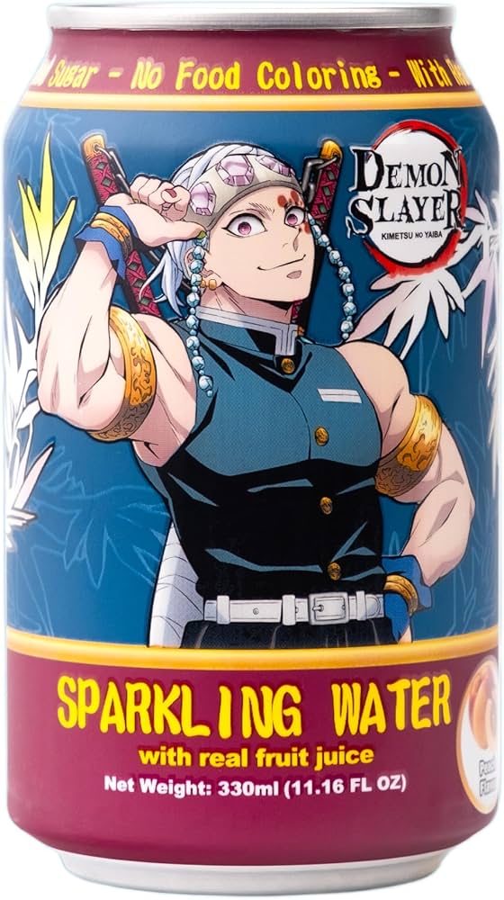 AnyYums Demon Slayer Sparkling Water Peach 24/330mL (TAIWAN)