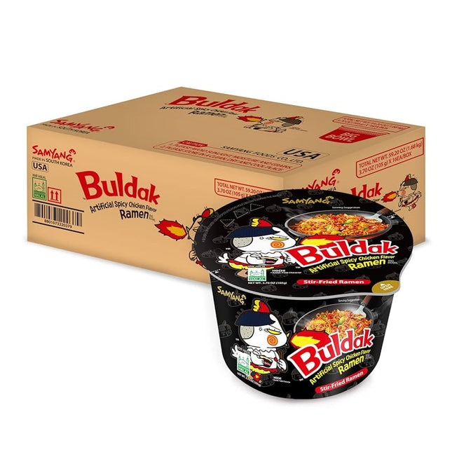 Samyang Buldak Spicy Chicken Ramen Noodles Original 16 Bowls (105g)