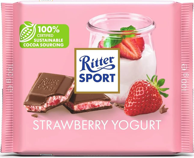 Ritter Sport Milk Strawberry Yogurt 12/100g (GERMANY)