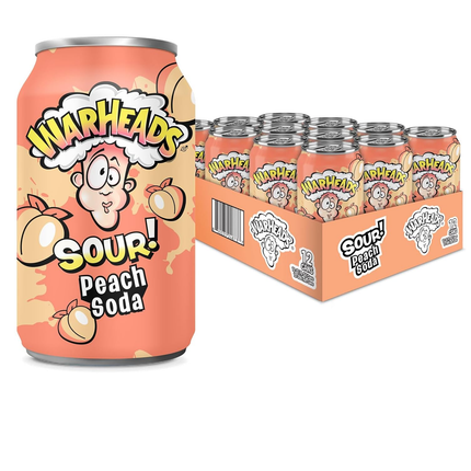 WARHEADS - PEACH SOUR SODA 12/12OZ