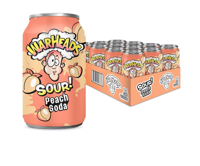 WARHEADS - PEACH SOUR SODA 12/12OZ