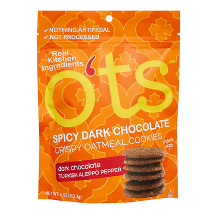 O'TS Spicy Dark Chocolate Oatmeal Cookies 6/4OZ