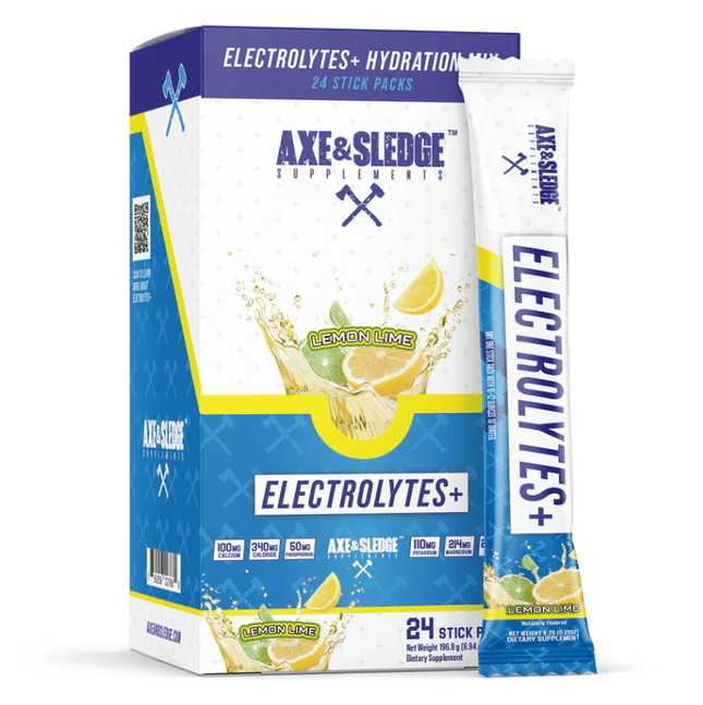 Axe & Sledge Electrolytes+ Hydration Sticks Pack - 24 SRV. - Lemon Lime