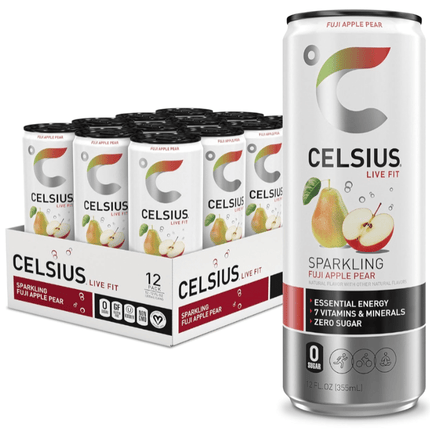 Celsius Sparkling Fuji Apple Pear Energy Drink 12 Pk