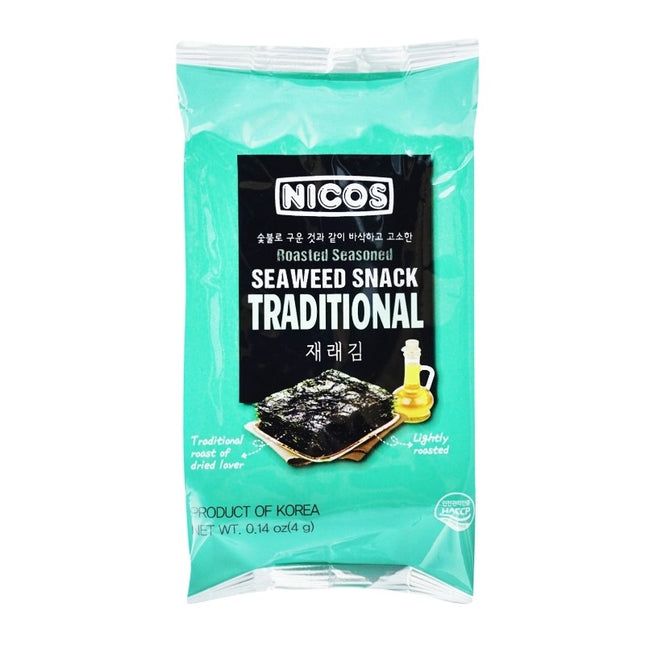 Nicos Seaweed Snack To Go ORG 8Bags/16PK/4g (Korea)