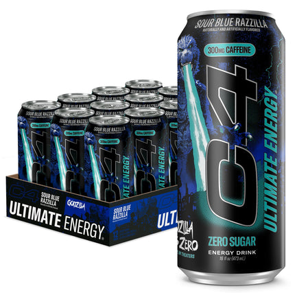 C4 Ultimate Sour Blue Razzilla 12/16OZ