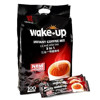 VinaCafe Wake Up Instant Coffee Mix 3in1 5Bags/100Stick/17g