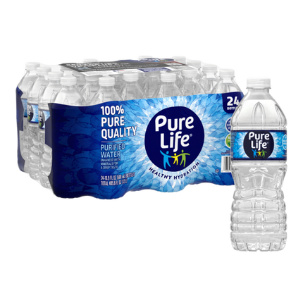 Pure Life Water Cans 24/16OZ