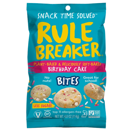 Rule Breaker Snacks Birthday Cake Bites (Vegan, Gluten-Free, Top 11 Allergen-Free)