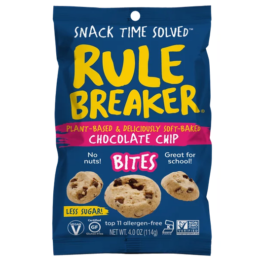 Rule Breaker Snacks Chocolate Chip Blondie Bites (Vegan, Gluten-Free, Top 11 Allergen-Free)