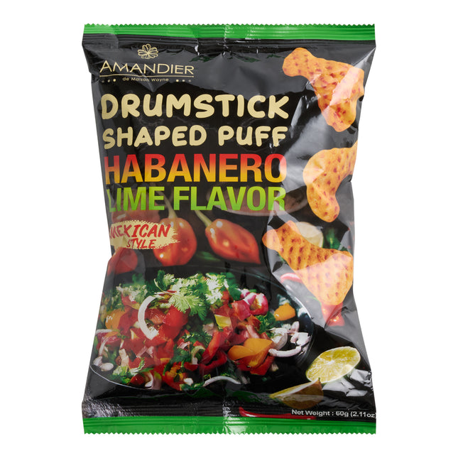 Amandier Habanero Lime Flavor Drumstick Shaped Puffs 12/60g
