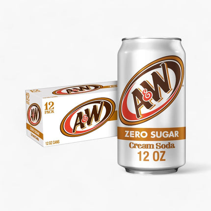 A&W Zero Sugar Cream Soda 2/12/12Oz