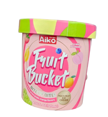 Aiko Garden Mixed Flavor Fruit Bucket Ice Cream 24/4OZ