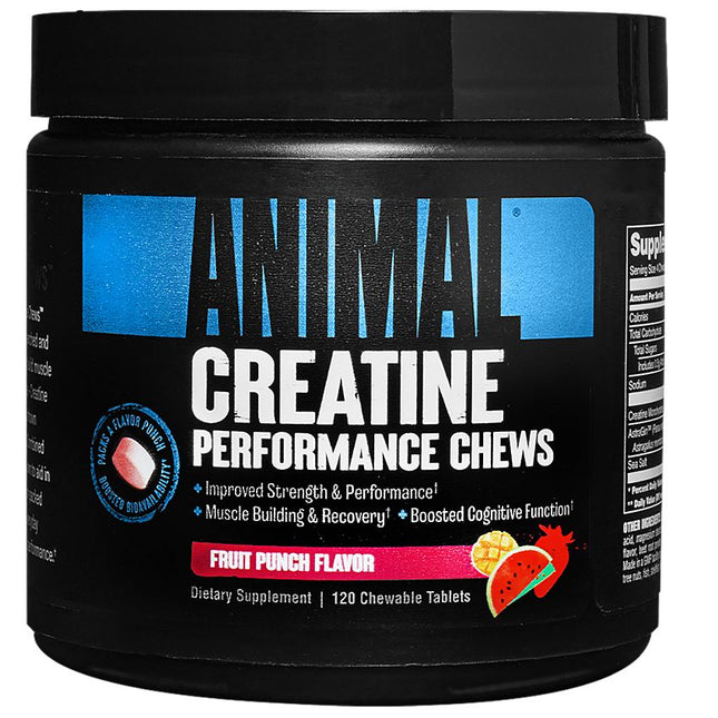 Animal Creatine Performance Chews – Fruit Punch (120 Tablets)