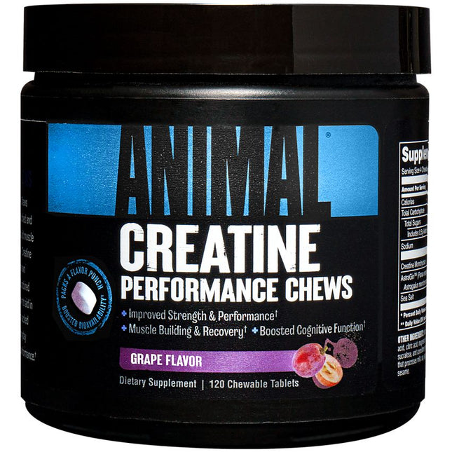 Animal Creatine Performance Chews – Grape (120 Tablets)