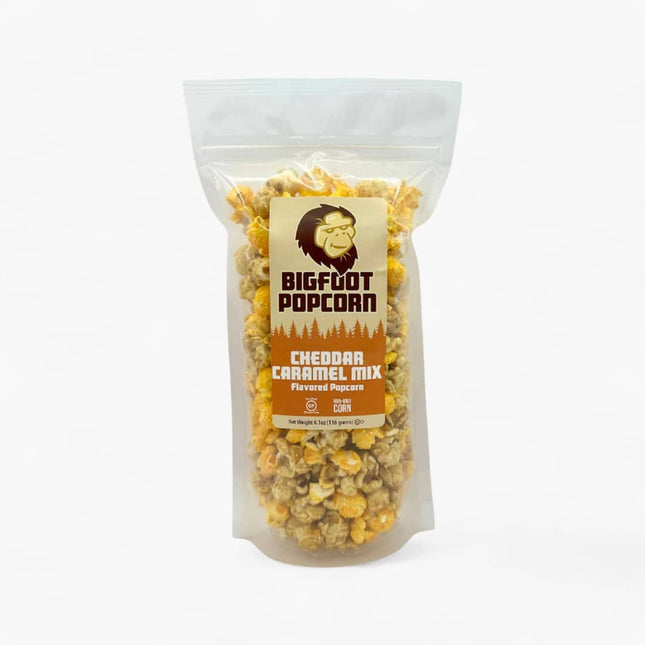Bigfoot Popcorn Caramel Cheddar Mix 6/7Oz