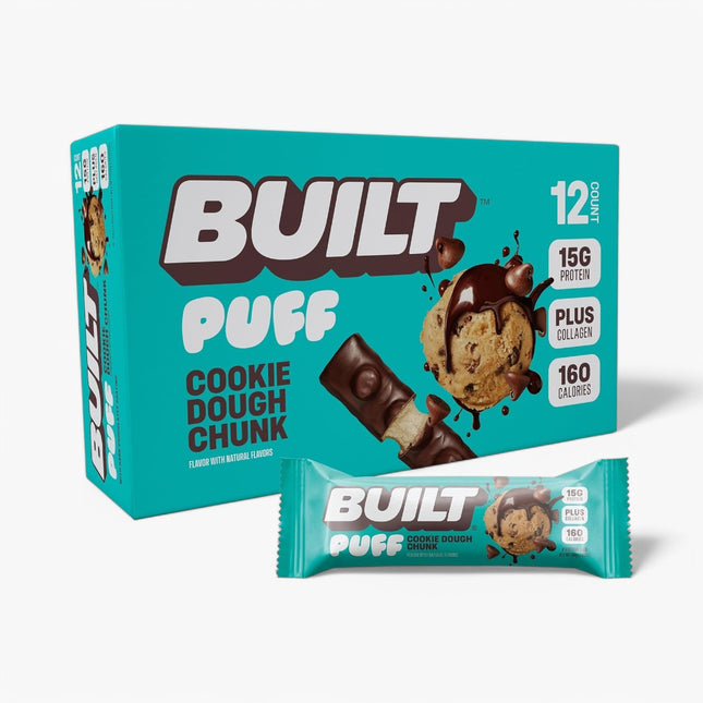 BUILT PROTEIN BAR PUFFS 12/40G COOKIE DOUGH CHUNK