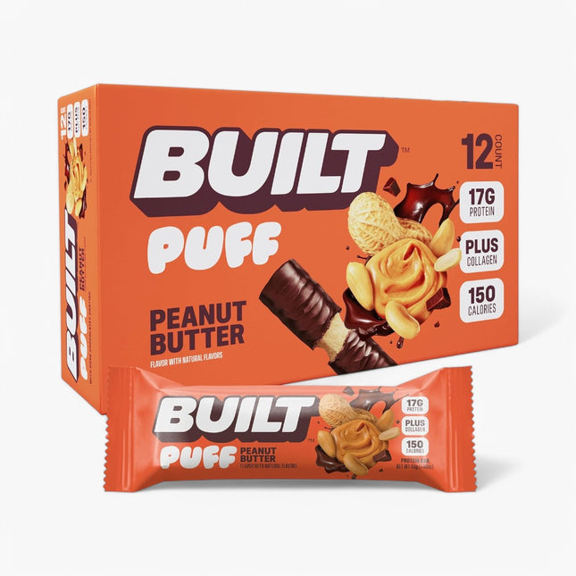 BUILT PROTEIN BAR PUFFS 12/40G PEANUT BUTTER