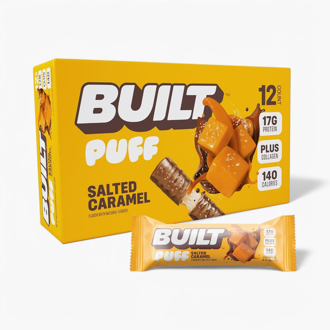 BUILT PROTEIN BAR PUFFS 12/40G SALTED CARAMEL