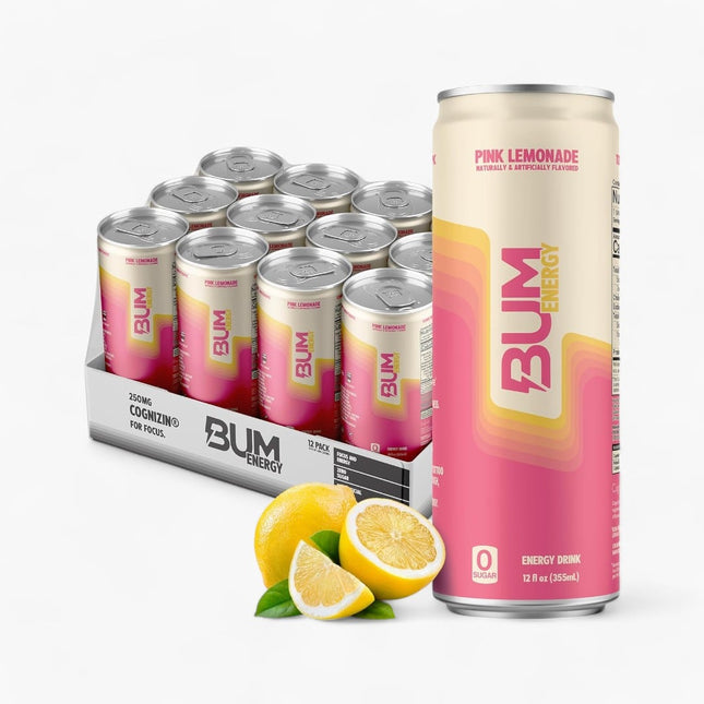 Bum Energy Pink Lemonade 12/12 Oz